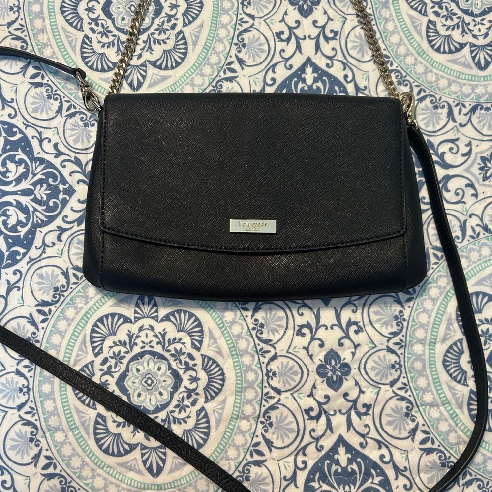 Kate Spade Greer Laurel Way Black Leather Crossbody Bag Purse